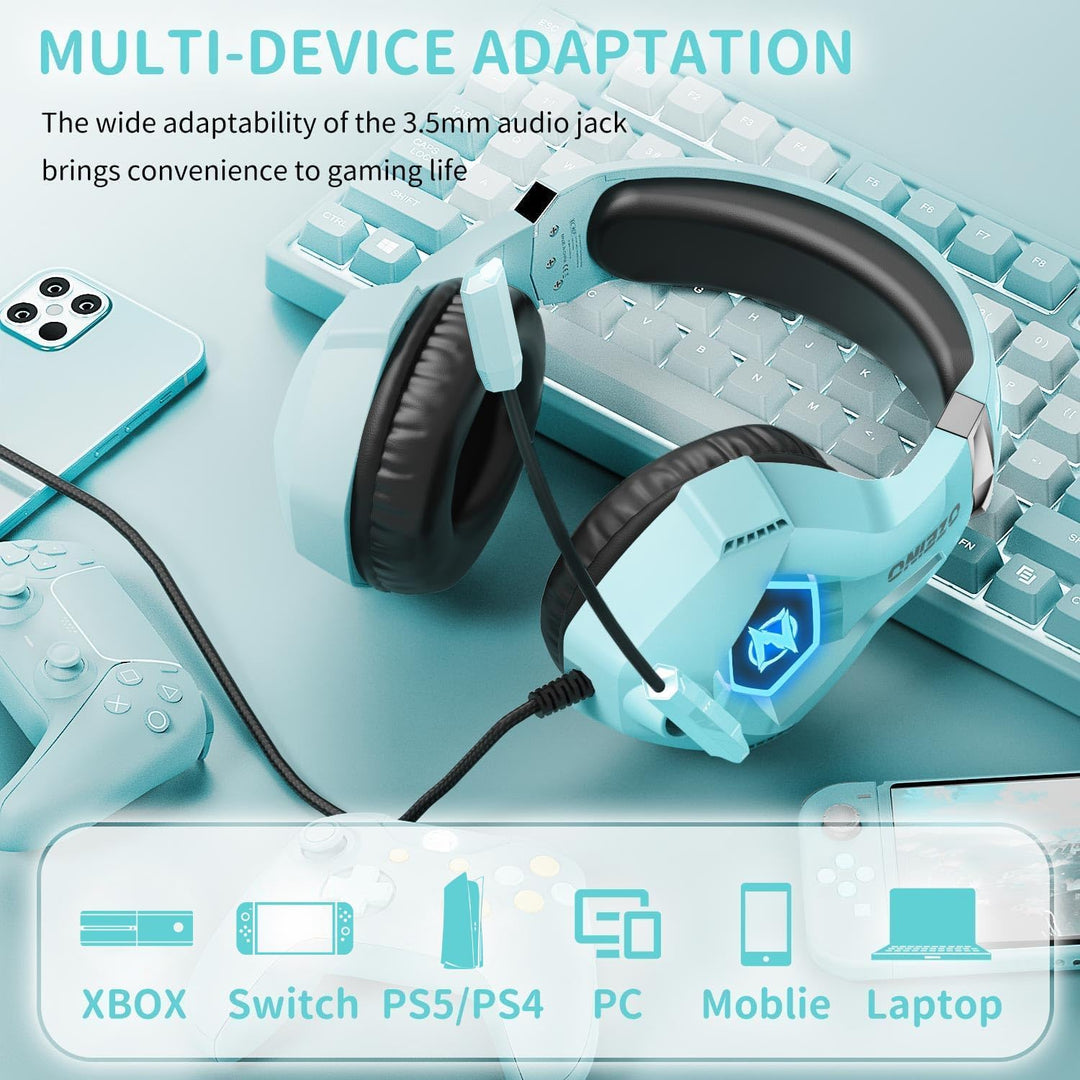 Ozeino Auriculares para juegos para PC, PS4, PS5, auriculares para...