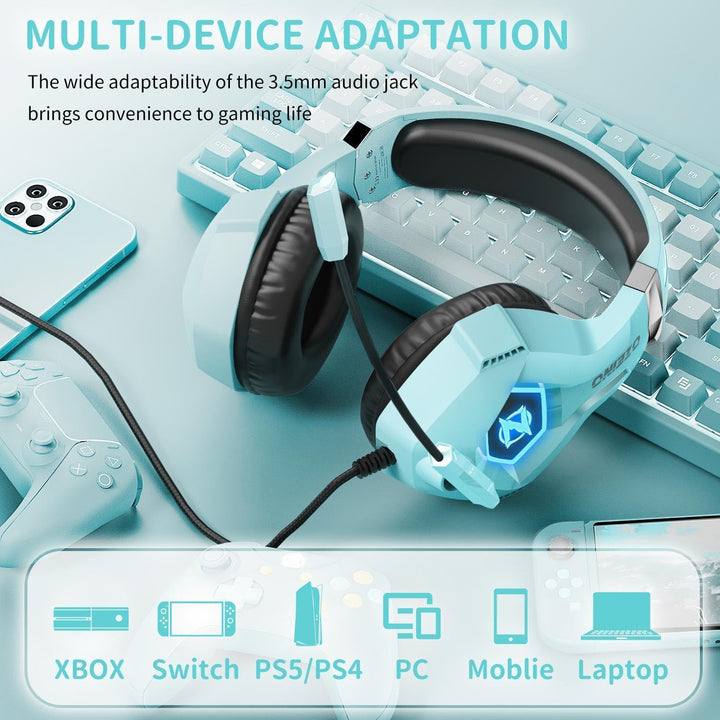 Ozeino Auriculares para juegos para PC, PS4, PS5, auriculares para...