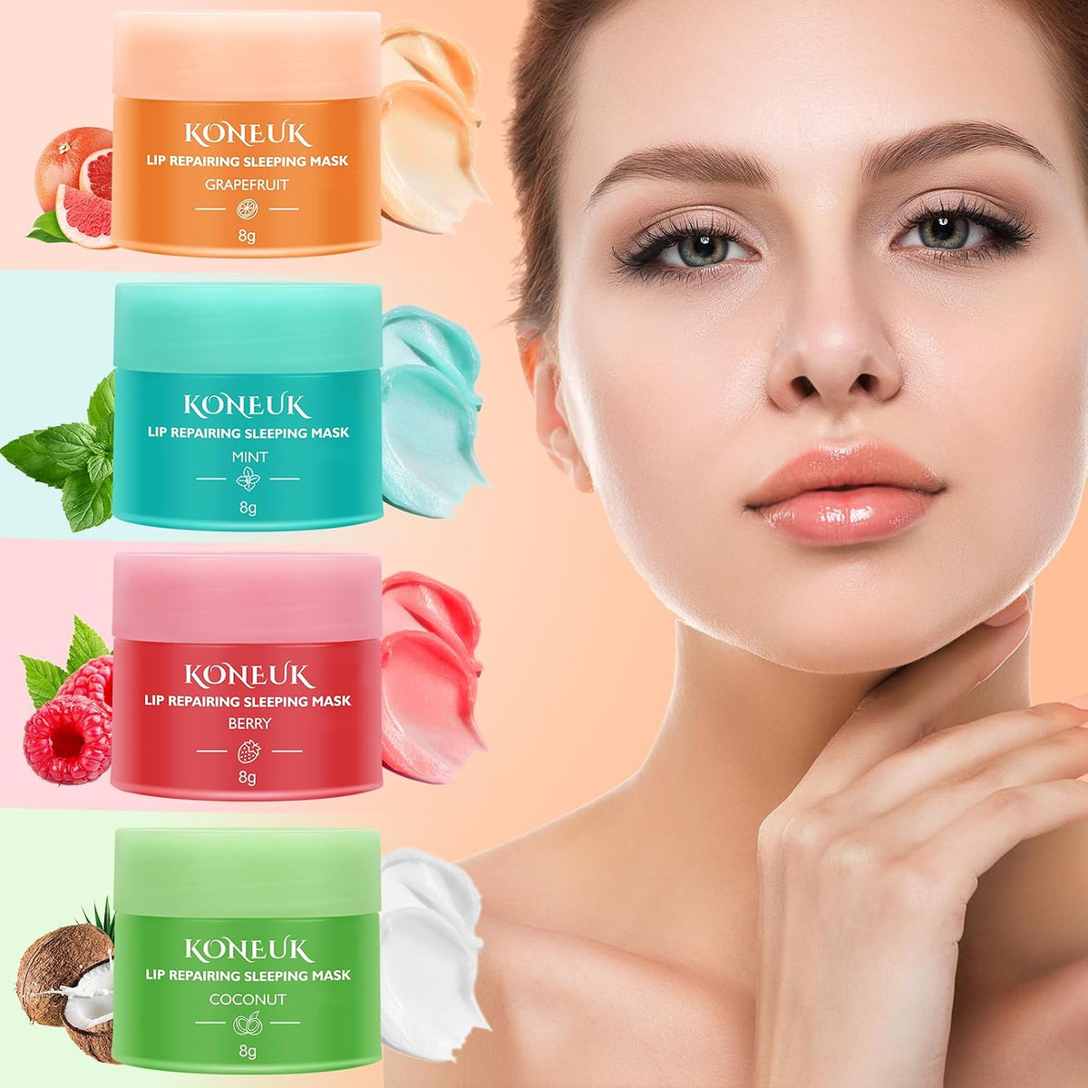 Juego de 12 mascarillas nocturnas para labios, tratamiento labial d...