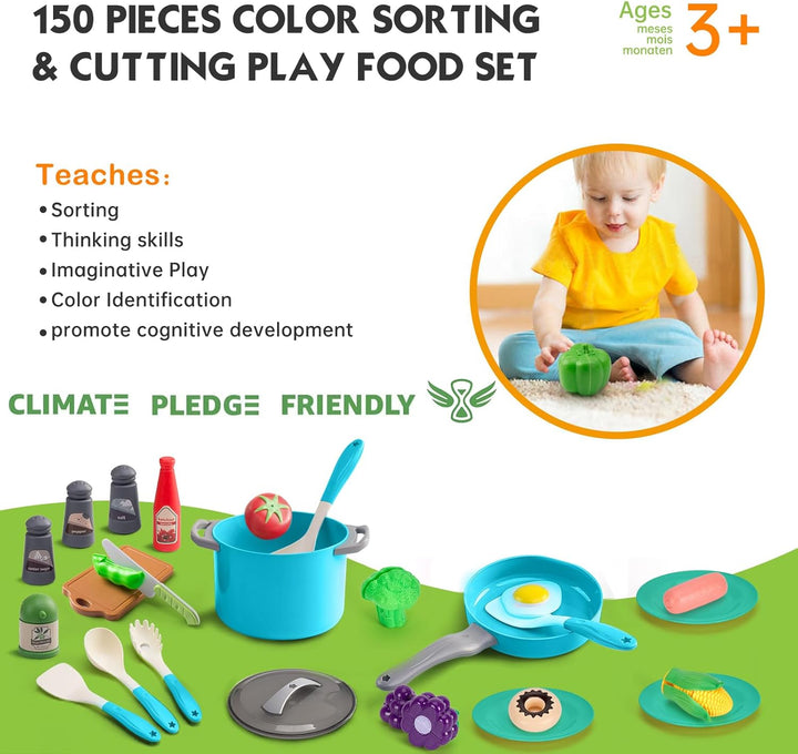 Juego de cocina de 150 piezas, accesorios de cocina para niños pequ...