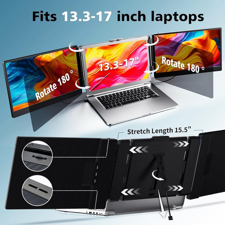 ROYY Extensor de Pantalla para Laptop Monitor Triple - Monitor Port...