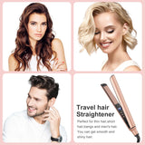 Mini plancha plana, mini plancha de pelo de cerámica para cabello c...
