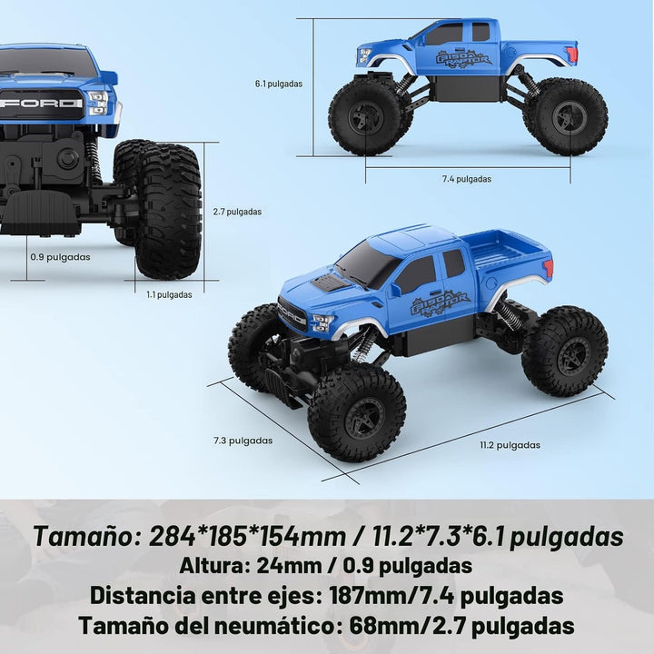 DOUBLE E Ford Raptor F150 Coche de Control Remoto 4WD Camiones Mons...