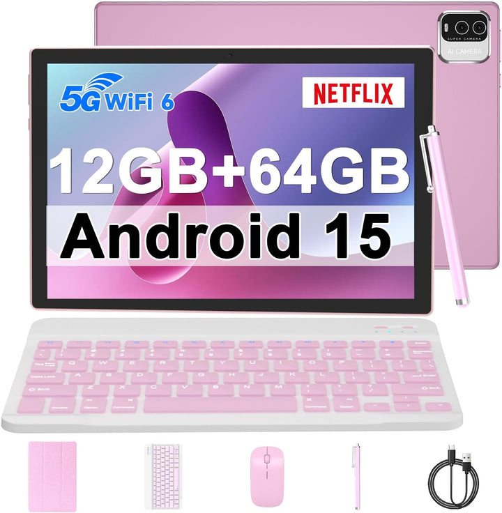 IWEGGO Tableta Android 15, de 10 pulgadas 12GB RAM+64GB ROM\/ 1TB E...