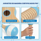 7 en 1 Kids Wooden Musical Instruments, Montessori Toddler Toys