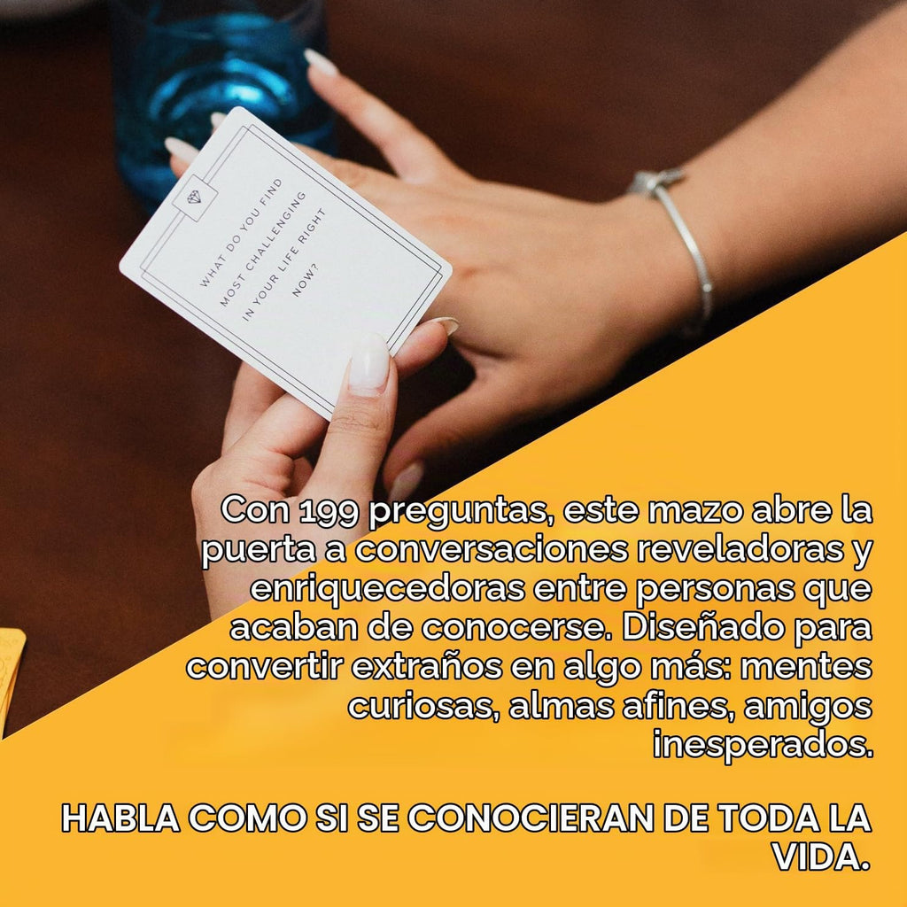 {THE AND} Strangers Edition - Juego de cartas de inicio de conversación - Divertido juego para conocerte - Rompehielos para reducir el espacio entre tú y un extraño - Preguntas para hacer un amigo por la piel profunda