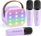 YLL Mini máquina de karaoke con 3 micrófonos inalámbricos, regalos para