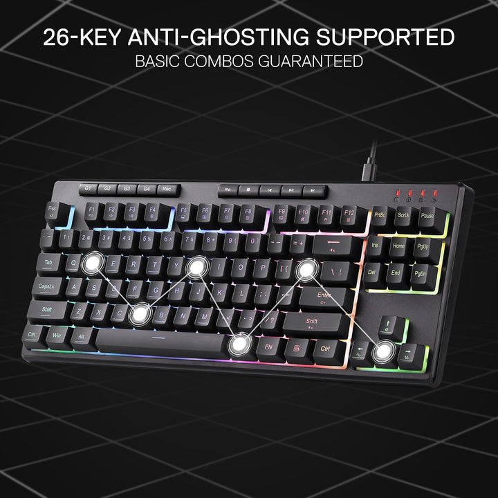 Redragon K516 Shiva TKL Teclado de membrana RGB con cable para jueg...