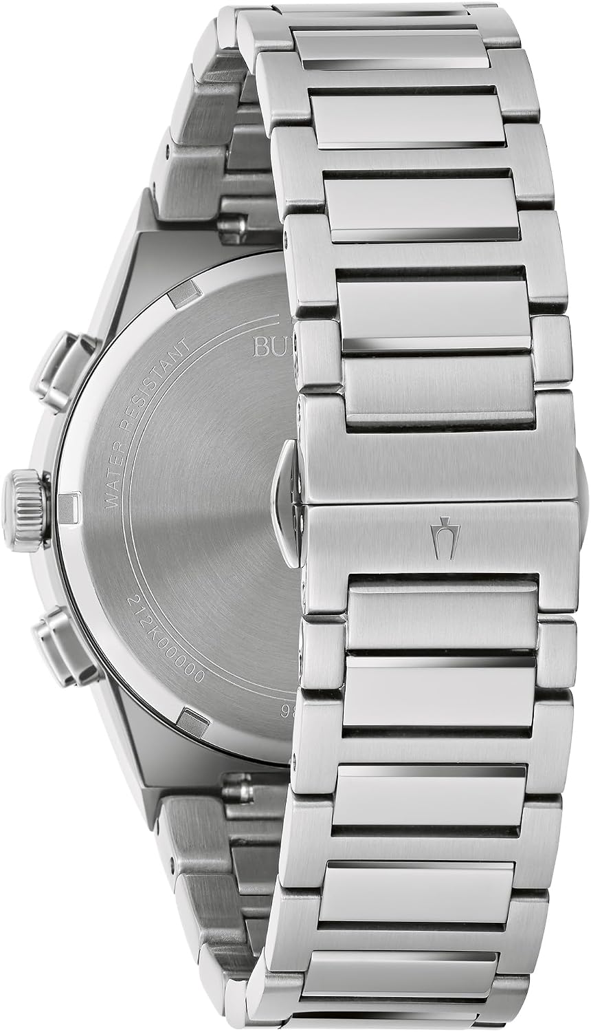 Bulova Reloj cronógrafo Modern Millenia para hombre de cuarzo de acero inoxidable de 6 manecillas, día/fecha, cristal de borde a borde, 41mm