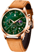 BENYAR Relojes para hombre, cronógrafo analógico de cuarzo, impermeables, relojes de pulsera para hombre, moda de negocios, trabajo, casual, deportivo, reloj de vestir con calendario
