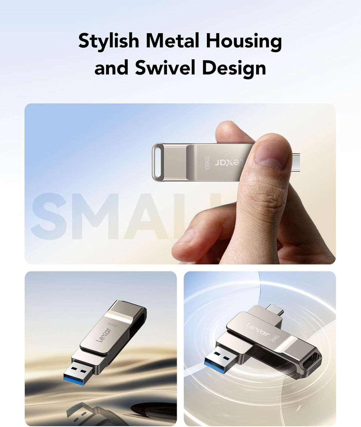Lexar D40E 256GB Dual USB 3.2 Gen 1 Tipo-C Jump Drive, USB-C Flash...