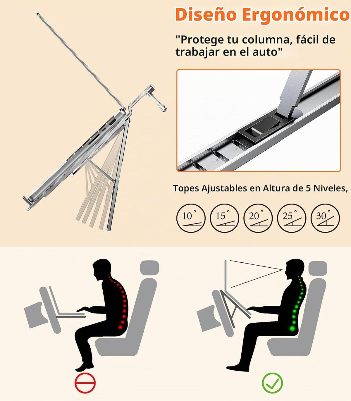 DICMKY Soporte para portátil de coche con bandeja para volante