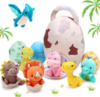 Zhanmai Kit de 11 Piezas de Peluches de Dinosaurio con Bolsa en Forma de Huevo, Pequeños, Lindos