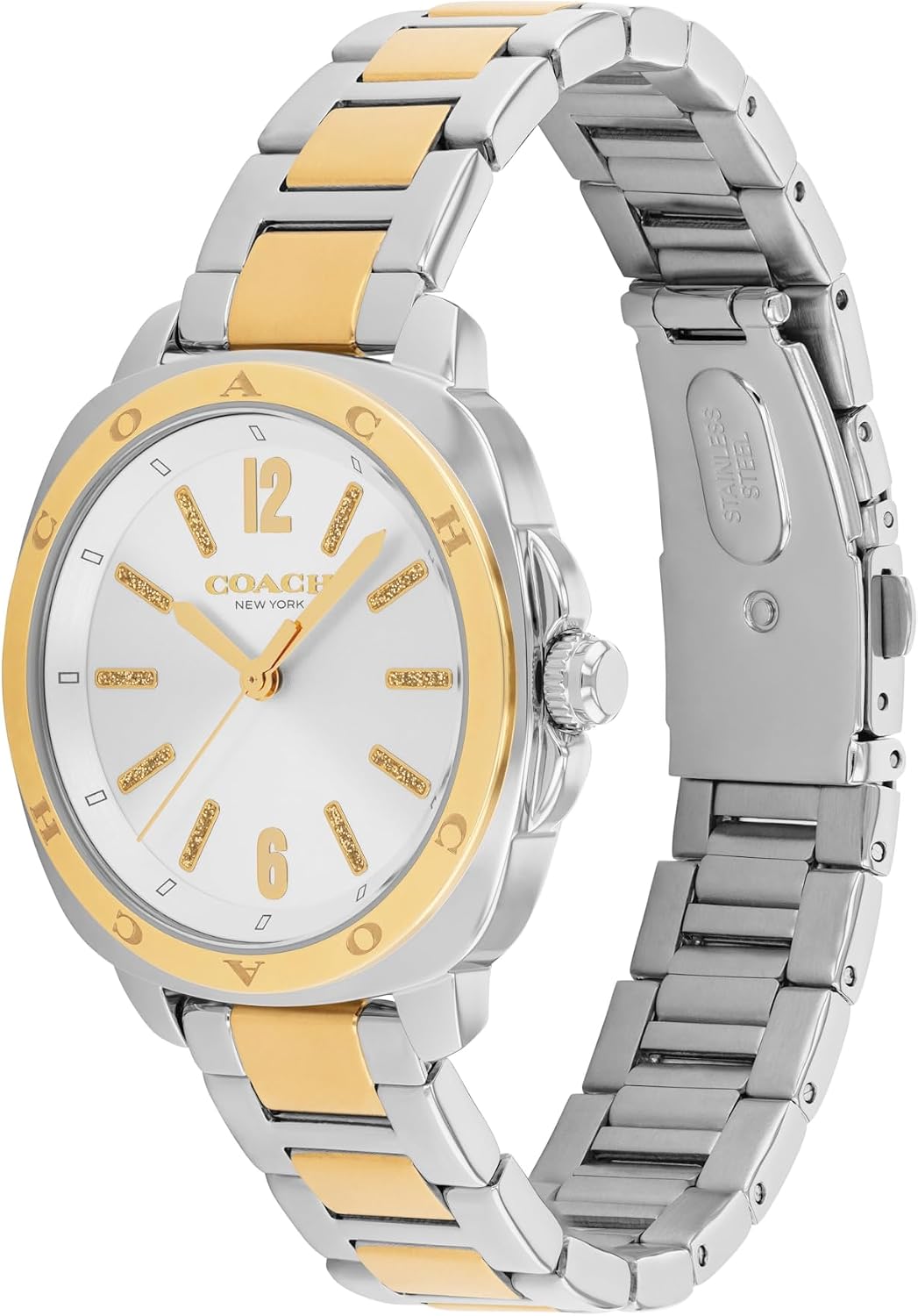 Reloj COACH Kitt para mujer con movimiento de cuarzo 3H – Caja de acero inoxidable de 34 mm – Brazalete tipo eslabón – Accesorio de moda elegante, regalo para ella