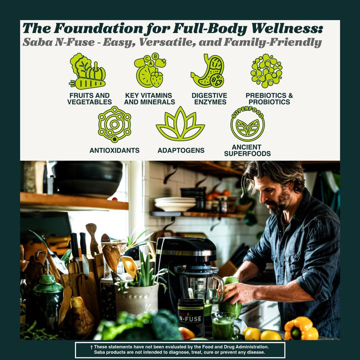 Saba N-Fuse™ Super Greens Powder - Más de 50 superalimentos, probió...