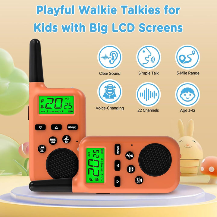 Peakeep Walkie Talkies para niños de largo alcance 3 millas, juguet...