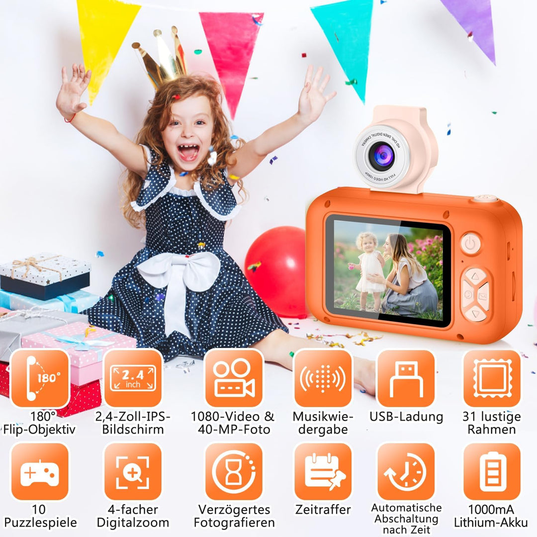 ARNSSIEN Cámara para niños, cámara digital de juguete para niños pe...
