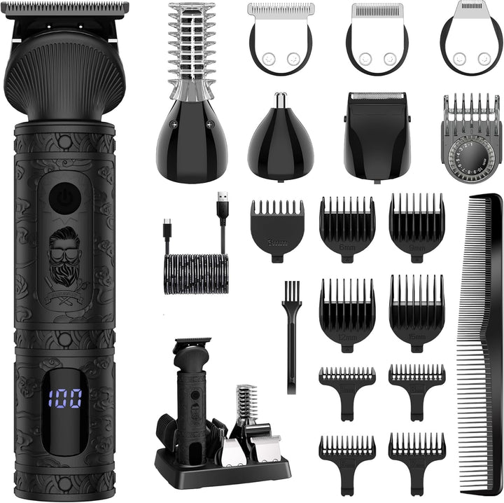 Scttomon Recortadora de barba para hombres, kit profesional de aseo...