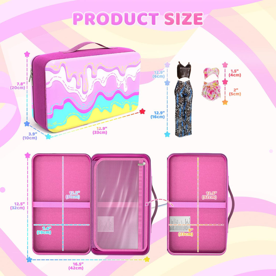 LININYHAO Elegante estuche de viaje para muñecas de moda de 12 pulg...