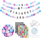 Kit de guirnalda de cumpleaños de pulsera gigante de la amistad con letras y bolas, pancarta personalizable para Navidad, boda, Kpop, decoración de fiesta de Año Nuevo, bolas de plástico, estrellas