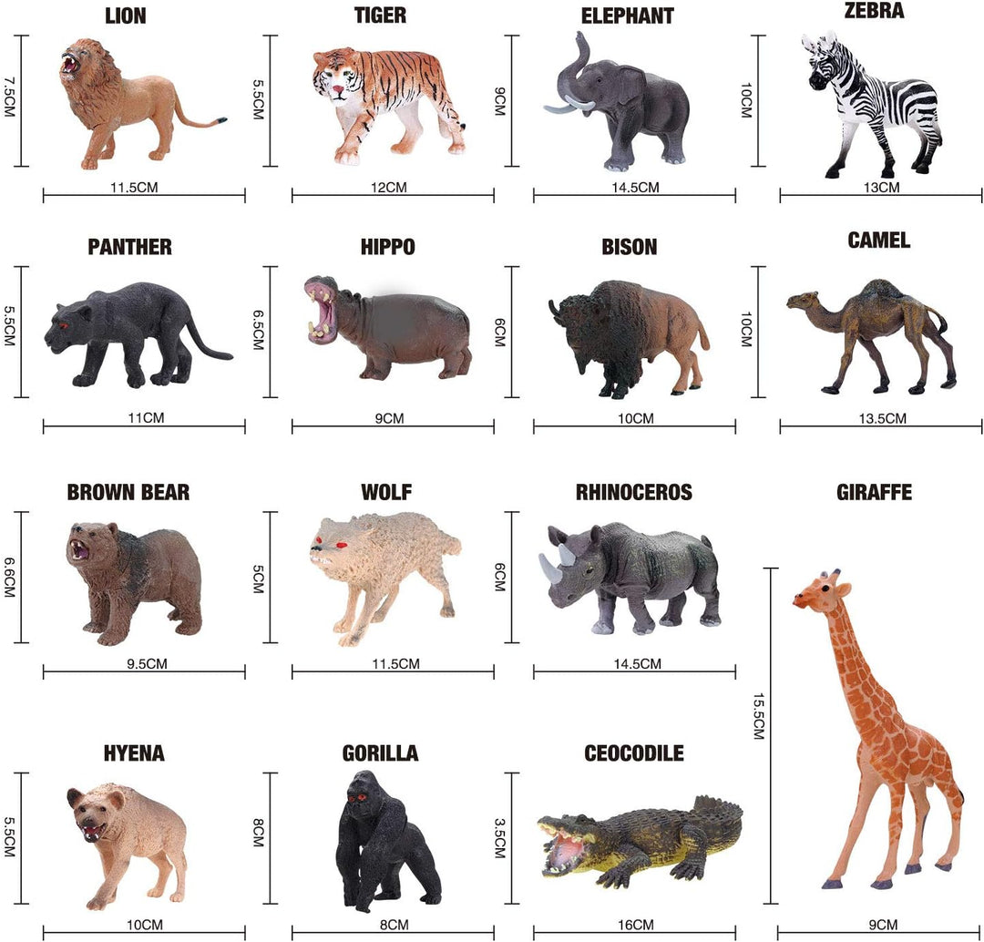 YouCute 15 juguetes de animales para niños, animales realistas de s...