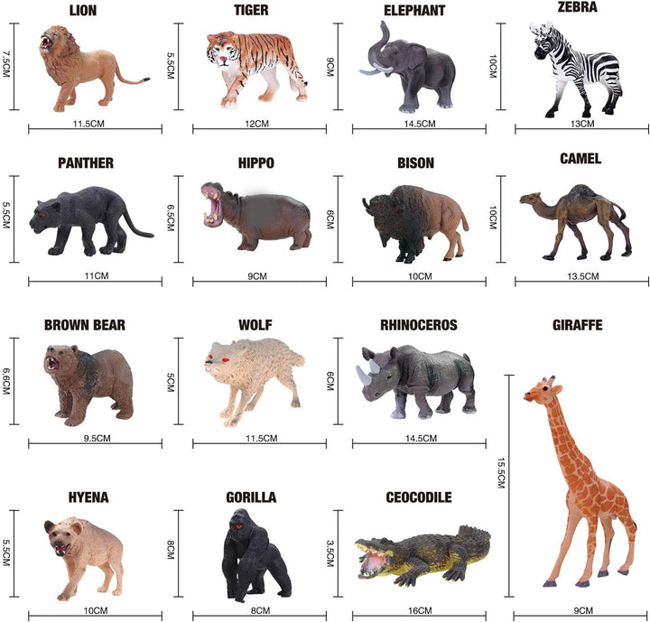 YouCute 15 juguetes de animales para niños, animales realistas de s...