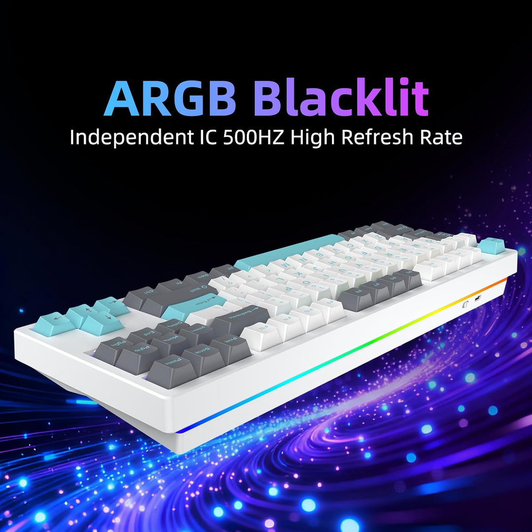 Teclado mecánico con cable IROK FE87 V2, tasa de sondeo dual de 8 K...