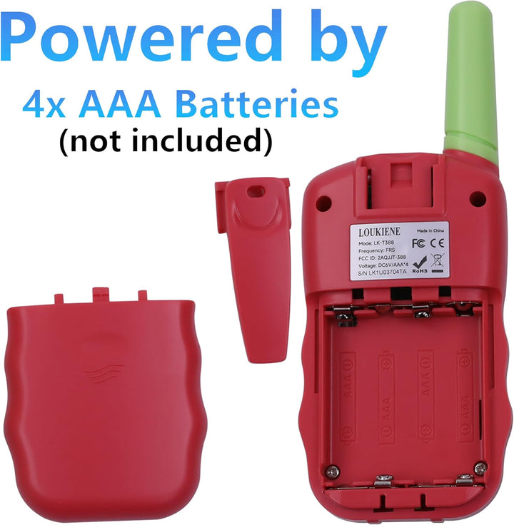 LOUKIENE Walkie Talkies para niños de 22 canales de radio de 2 vías...