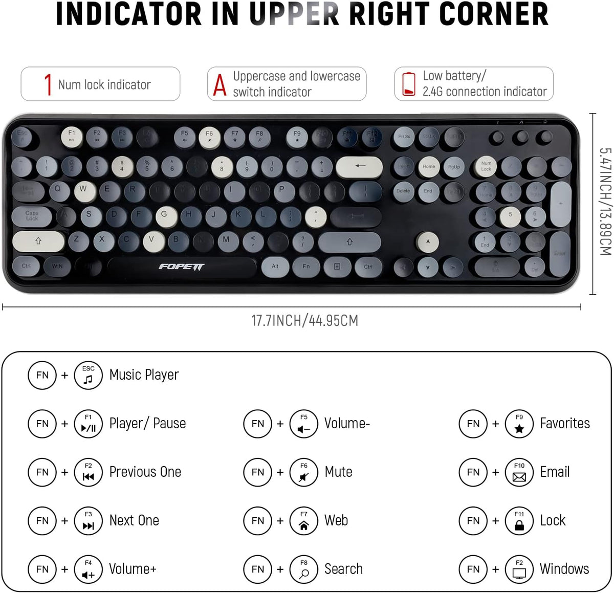 Juegos de teclado y ratón FOPETT, juegos de teclado y ratón inalámb...