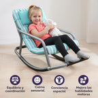 Special Supplies Mecedora sensorial para niños, cómoda mecedora para niños, silla de suelo versátil con tela suave y estabilidad para sala de juegos, dormitorio o guardería (a partir de 3 años) (verde azulado)