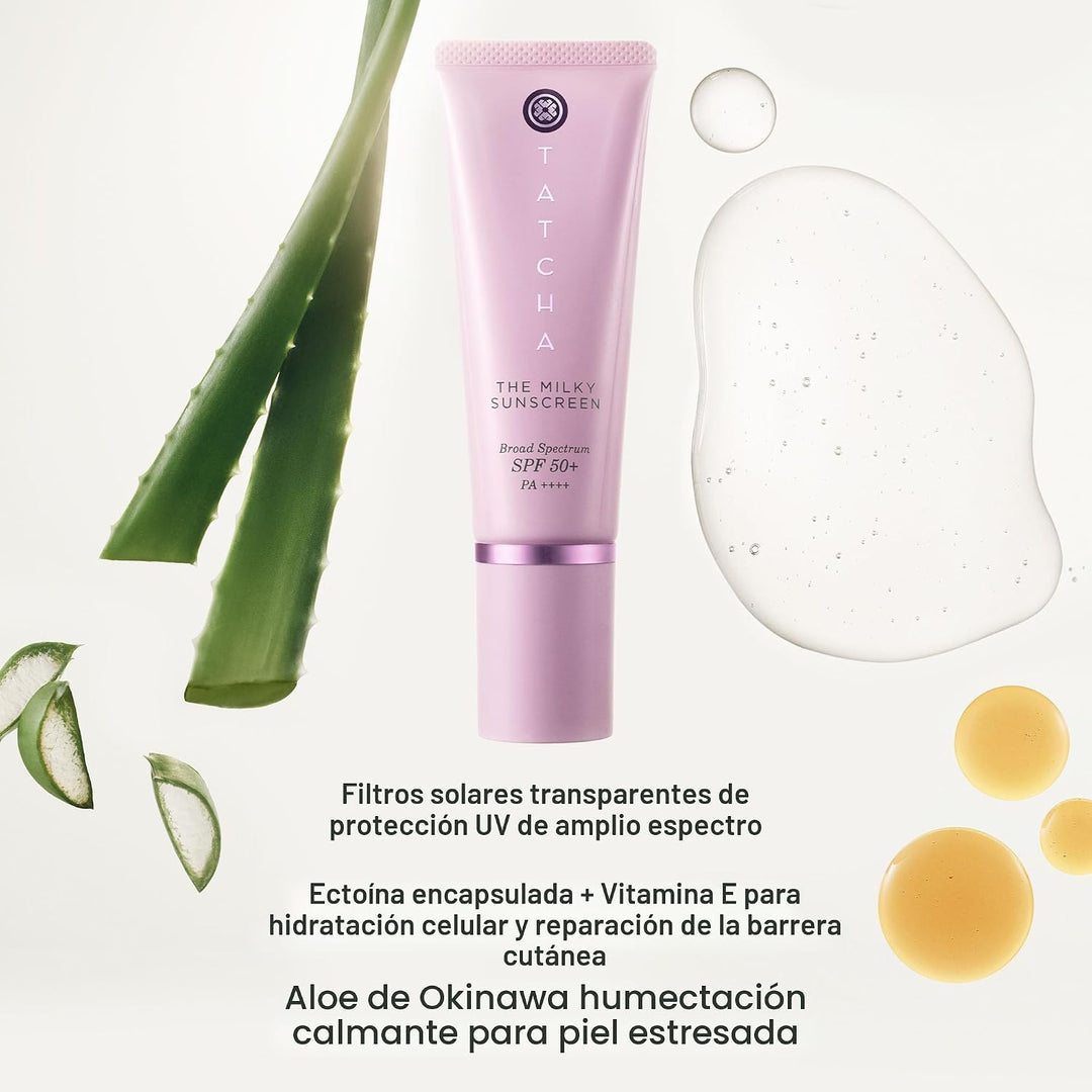 TATCHA The Milky Sunscreen - Protector solar de amplio espectro SPF...