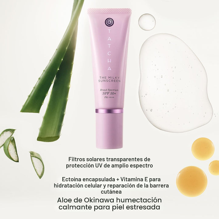 TATCHA The Milky Sunscreen - Protector solar de amplio espectro SPF...