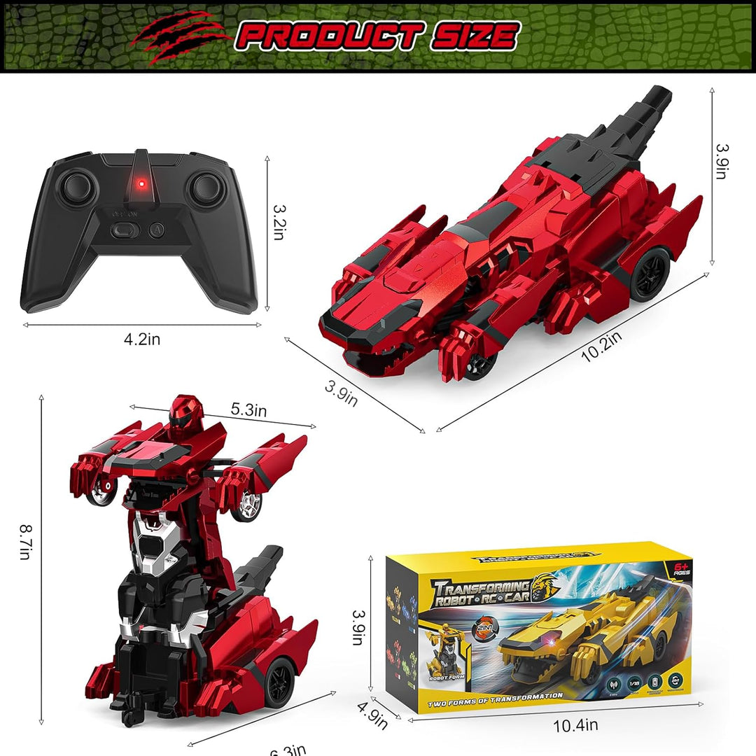 Kroyedfuw Coches RC de Dinosaurio que se Transforman, Coche de Cont...