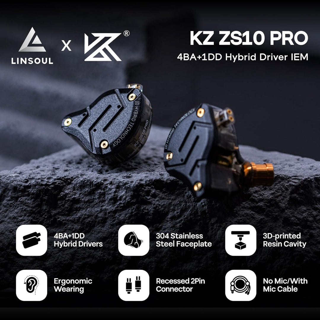 Linsoul KZ ZS10 Pro, auriculares intraaurales HiFi con 5 controlado...
