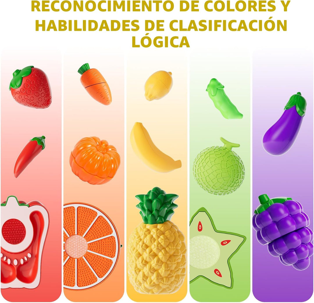 Mimiblooms - Juego de alimentos para clasificar colores con frutas...