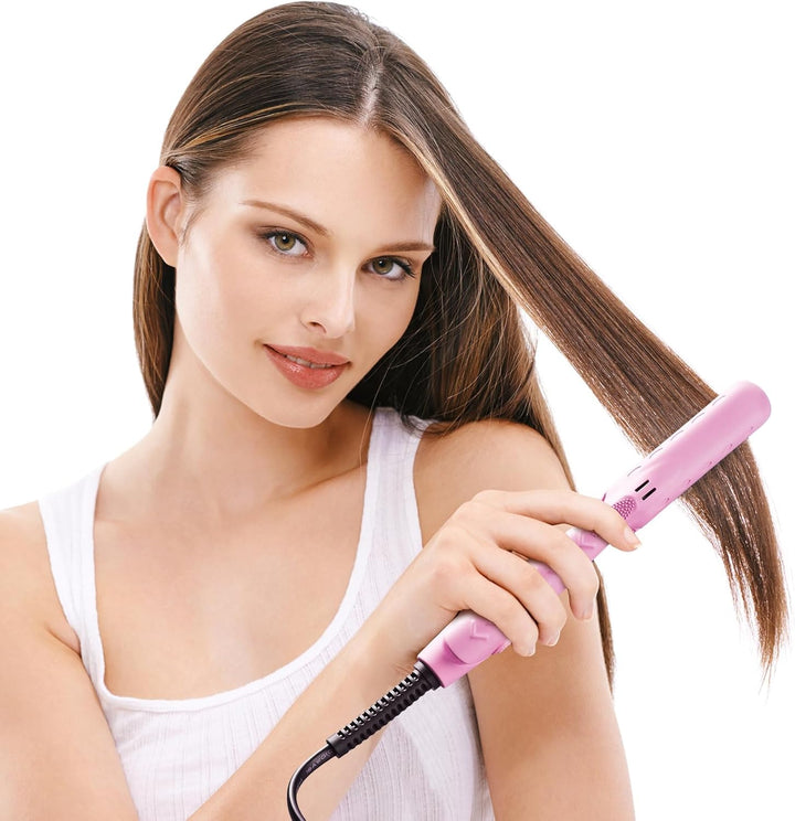 LOVANI Mini plancha plana, alisador de pelo de doble voltaje para v...