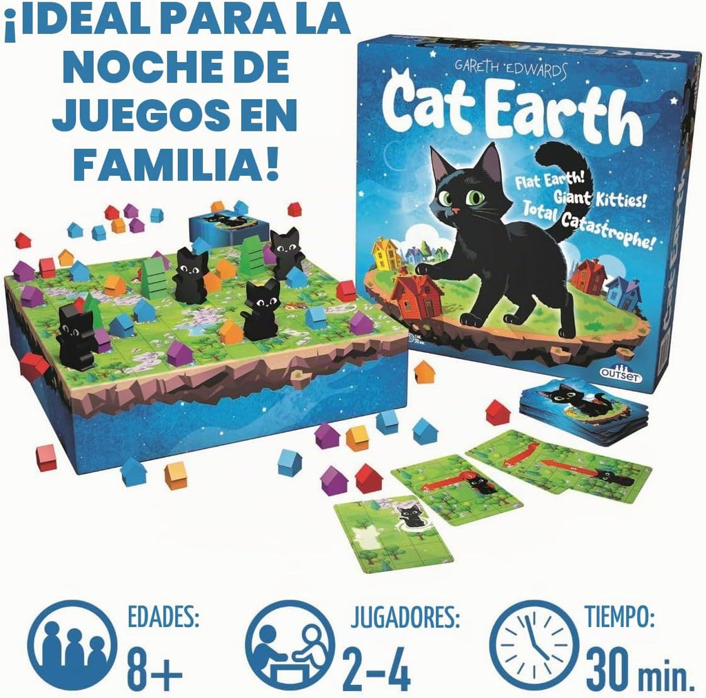 Cat Earth - Juego de mesa familiar de estrategia ligera - 2 a 4 jugadores a