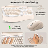 Combo de teclado y mouse inalámbricos, teclas onduladas de tamaño c...
