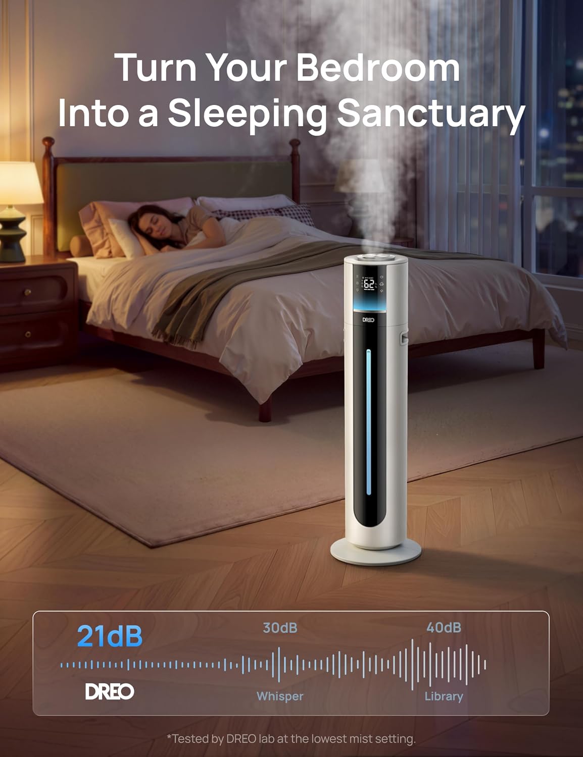 DREO Humidificador inteligente de 11 L, habitación grande, 700 pies