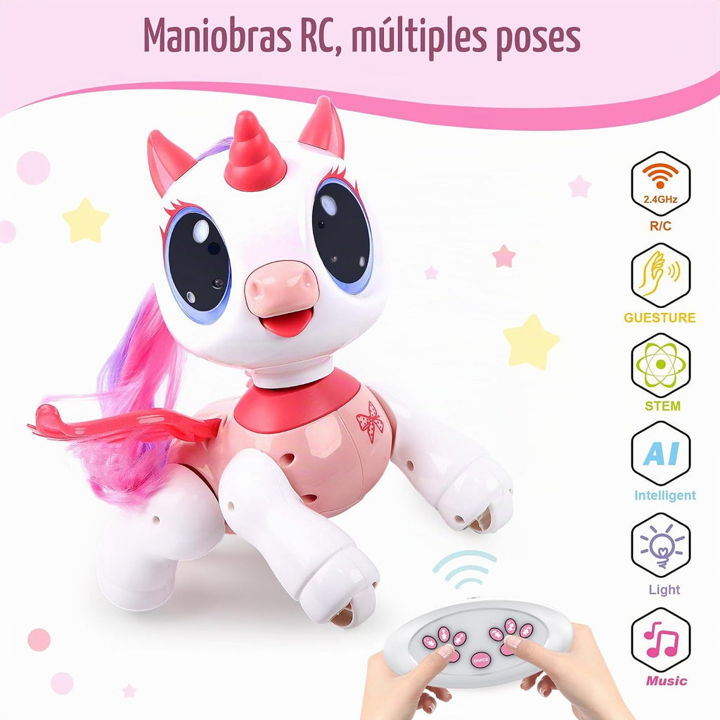 Control Remoto Unicornio para Niñas - Juguete Electrónico de Mascotas Pegaso Rosa