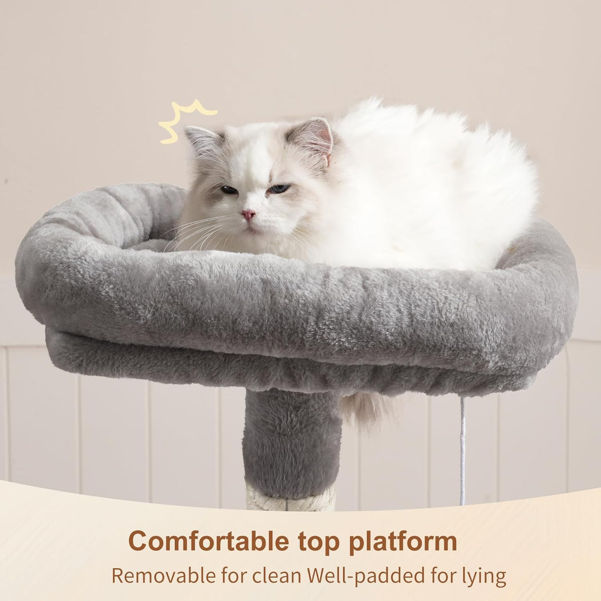 Heybly Árbol para gatos con juguete, torre de gato de 43.3 pulgadas para