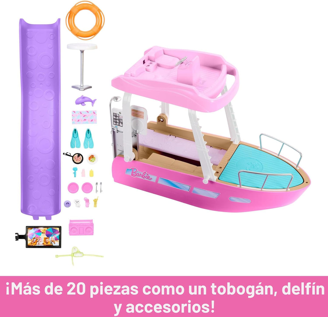 Set de juego de barco de ensueño de Barbie con más de 20 accesorios...