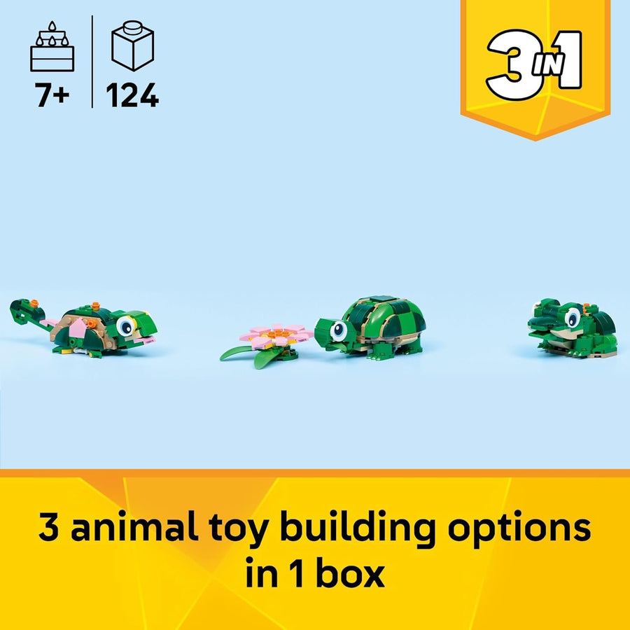 LEGO Creator 31377 - Tortuga 3 en 1 con una flor de lirio