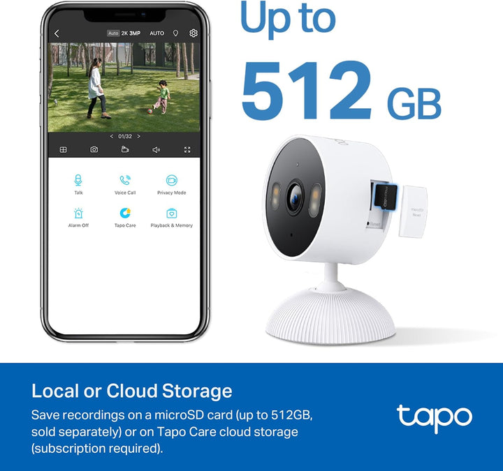 Cámara de seguridad Tapo 2K 3MP para interiores\/exteriores - Detec...