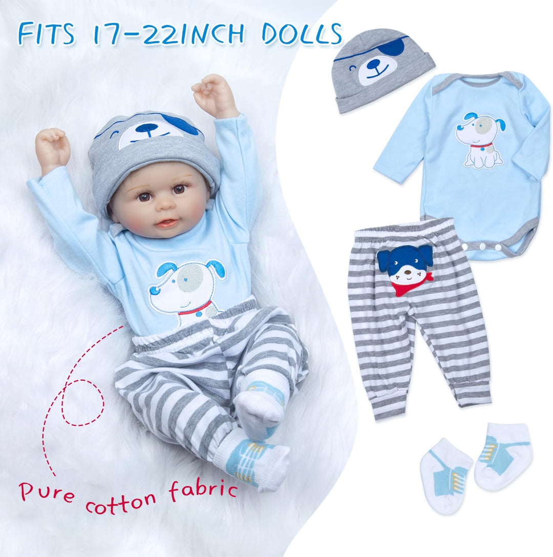 PEDOLLTREE Juego de 12 piezas de ropa de muñeca Reborn para bebé, c...