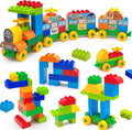 CONVENTEJOY Juego de 90 bloques de construcción clásicos para niños pequeños de 3 a 6 años, juguete educativo de tren de ladrillos de construcción grandes, juguetes STEM compatibles con las principales marcas, regalo para niños