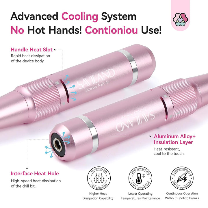 SAVILAND Taladro de uñas profesional 40000 RPM: Kit de taladro de u...