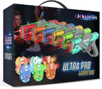 Juego de 6 pistolas láser recargables con chalecos, juego de 6 pistolas láser mejoradas con efecto de niebla y LED digital, juguete multijugador para adolescentes, niños y niñas, regalo de juego de