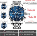 OLEVS Reloj multifunción para hombre, cronógrafo luminoso impermeable con