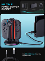 SUPCASE Base de carga para Nintendo Switch 2 Joy Con, color negro